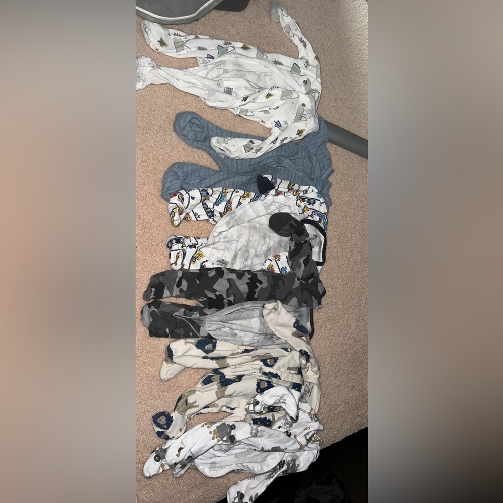 11 newborn boy pjs SOLD